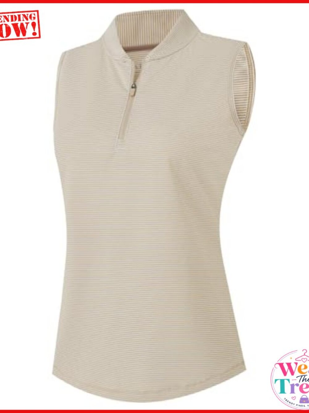 Women's Sleeveless 1/4 Zip Golf Polo Tank Top Polyester Spandex